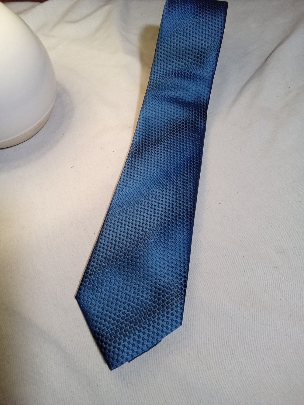 Gigante Moda Textured Deep Blue Men's Tie - Hand Made. Stylish Formal Accessory